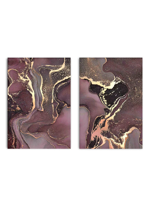 Ruby Mineral Real Rose Gold Set Of 2 Posters 50x70cm