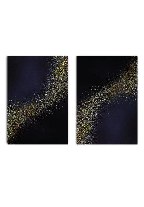 Galaxy Stars Real Gold Set Of 2 Posters 50x70cm