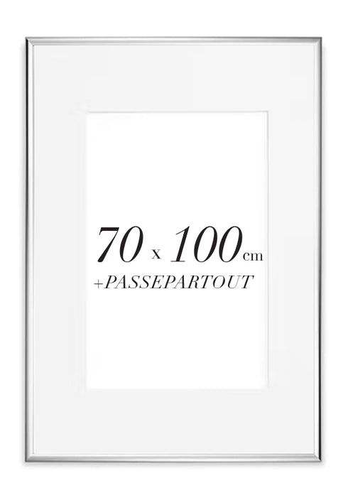 Silver Metallic Frame with Passe Partout 70x100cm