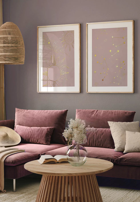 Sun Galaxy Real Gold Set mit 2 Postern, 50 x 70 cm