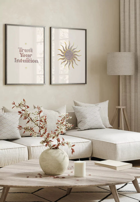 Conjunto de 2 Pósters Sol Trust de Oro Real 50x70cm