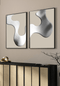 Taupe Swirl Silver Set Of 2 Posters 50x70cm