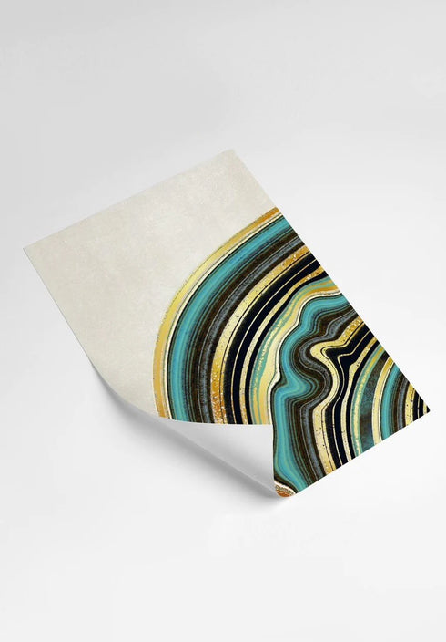Turquoise Agate Real Gold Set Of 2 Posters 50x70cm