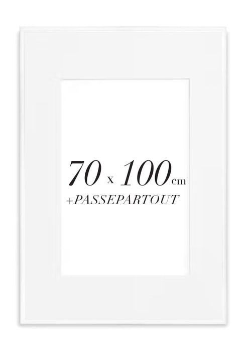 White Metallic Frame with Passe Partout 70x100cm