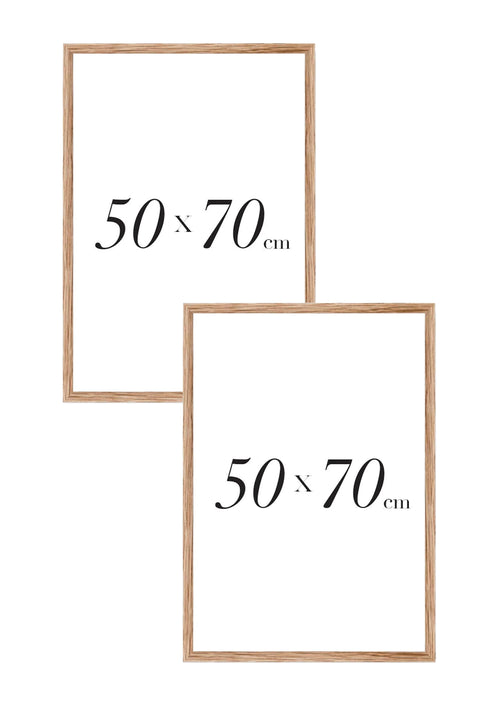 Set mit 2 Rahmen aus natürlicher Eiche, 50 x 70 cm