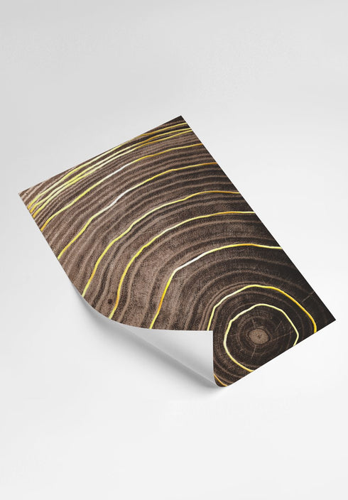 Wood Texture Real Gold Set Of 2 Posters 50x70cm
