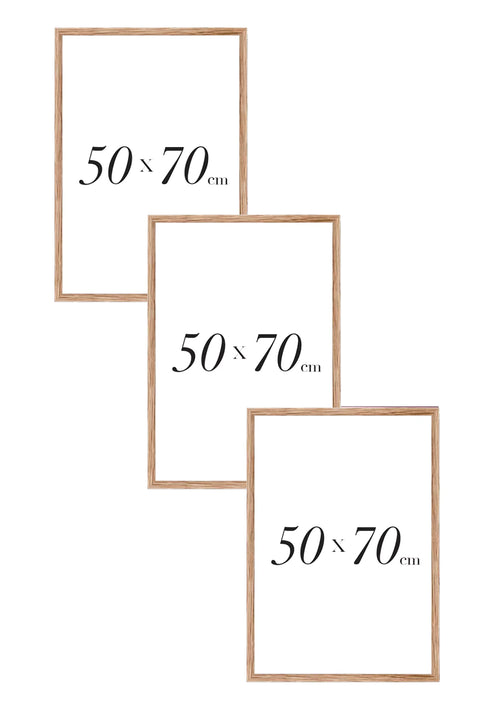 Set Of 3 Natural Oak Frames 50x70cm