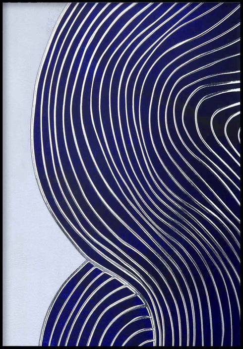 Japandi Line Art Gauche Argent Réel Poster