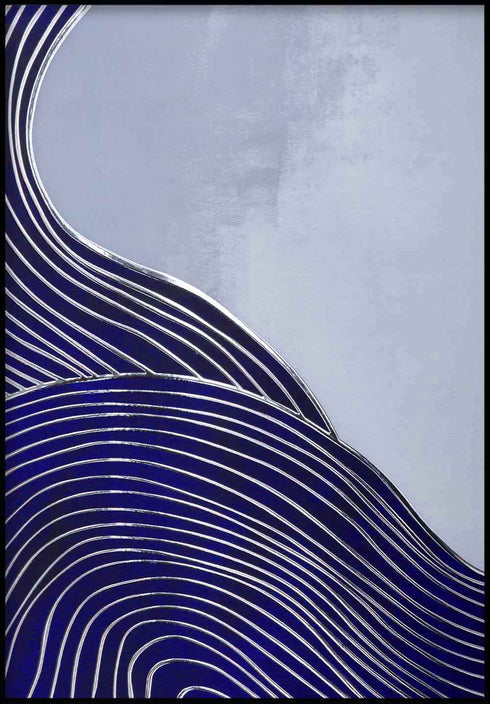 Japandi Line Art Right Real Silver Poster 50x70cm