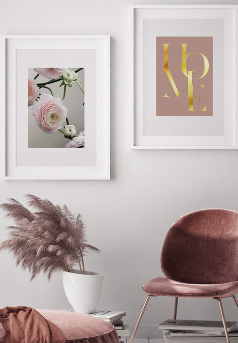 pink anemone flower poster
