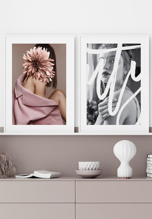 modern woman flower poster