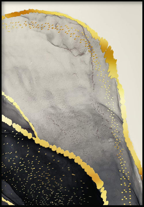 Black Agate Right Real Gold Poster 50x70cm