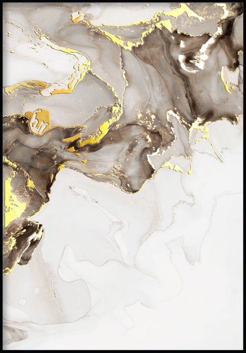 Beige Brown Paint Right Real Gold Poster 50x70cm