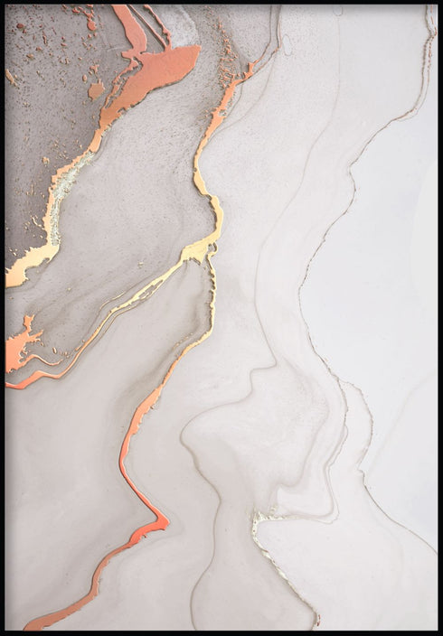 Beige Straps Real Rose Gold Poster 50x70cm