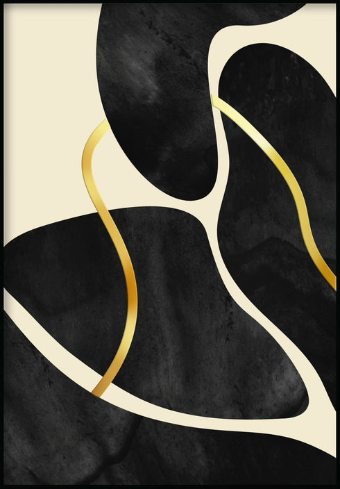 Gemme nere lasciato poster in vero oro