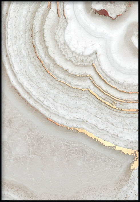 Poster in vero oro rosa a sinistra con agata marrone