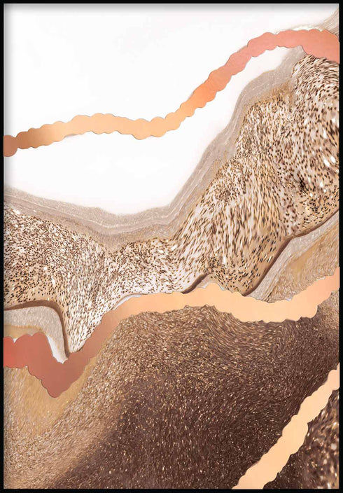 Caramel Agate Middle Real Rose Gold Poster 50x70cm