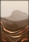 Chocolate Mountains Right Real Rose Gold Poster 50x70cm
