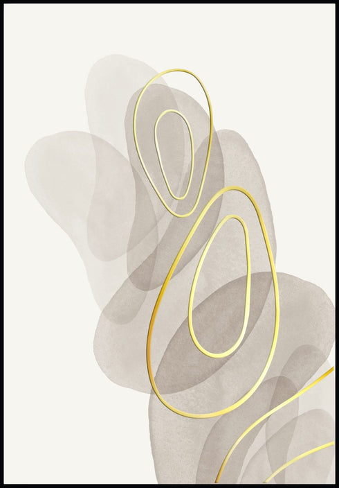 Patrón gris oro real Póster