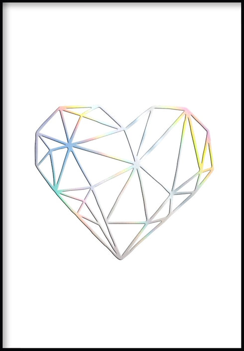 geometric heart poster