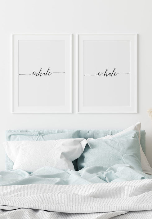 minimal inhale inscription poster
