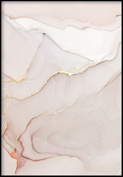 Corail clair gauche véritable or rose Poster