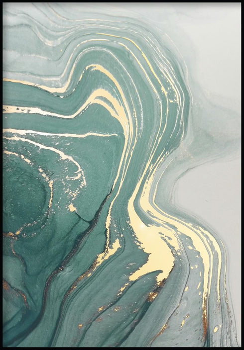 Poster in vero oro con agata alla menta