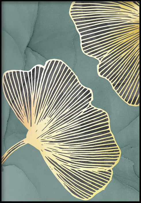Mint Ginko Right Real Gold Poster 50x70cm