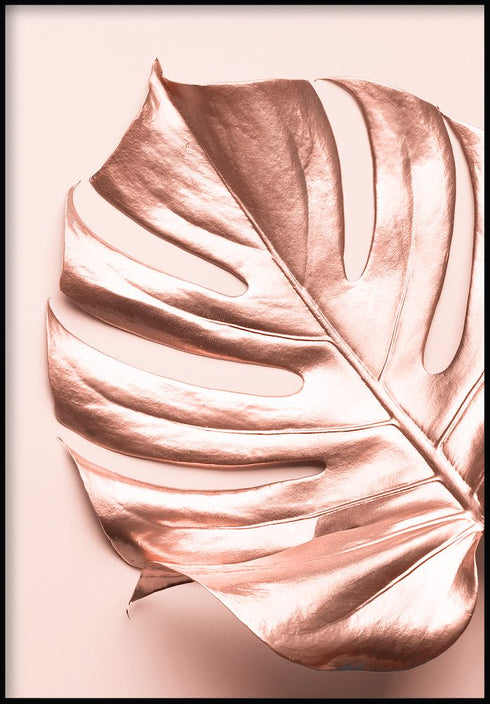 metallic monstera poster