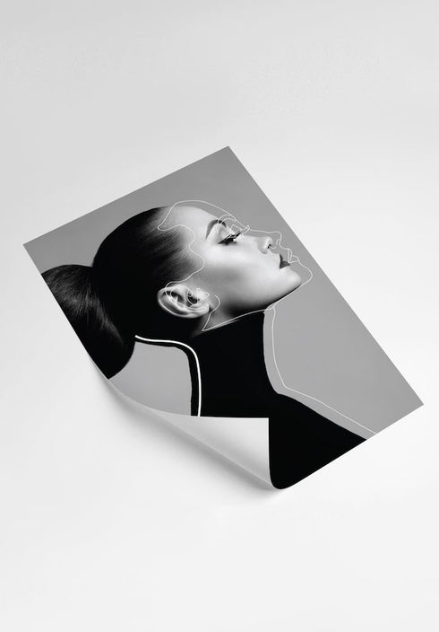 Woman Profile Portrait Poster 50x70cm