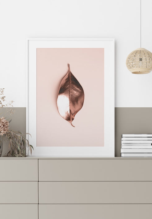 nude metallic leaf poster
