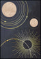 Planets And Orbits Real Gold Poster 50x70cm