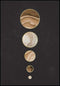 Planets In Row Real Gold Poster 50x70cm