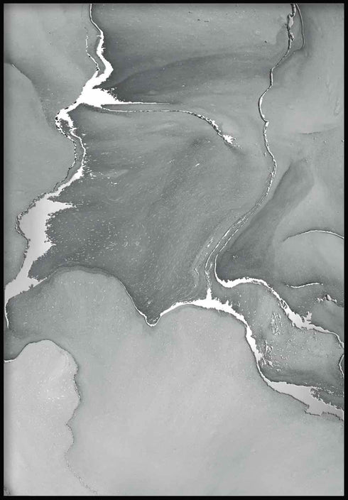 Porcelain Blue Real Silver Poster 50x70cm