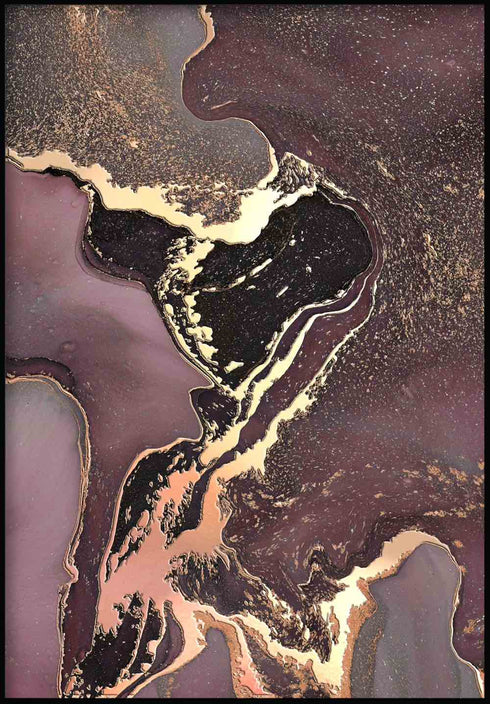 Poster in vero oro rosa a destra minerale rubino