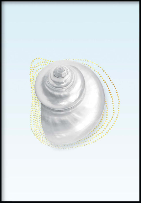 Seashell Real Gold Poster 50x70cm