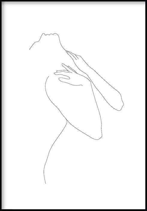 sensual woman line art poster