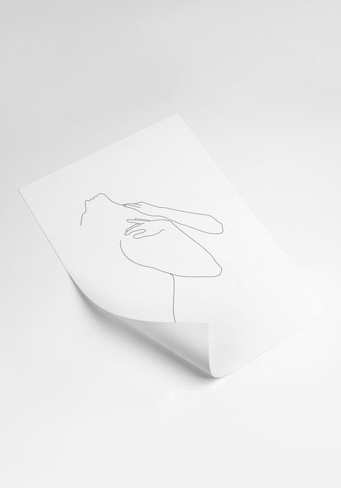poster with a minimalist drawing of a woman