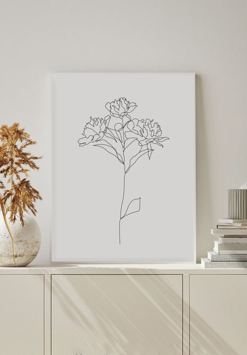 Roses Line Art Poster 50x70cm