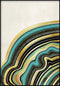 Turquoise Agate Left Real Gold Poster