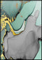 Turquoise Watercolor Right Real Gold Poster 50x70cm