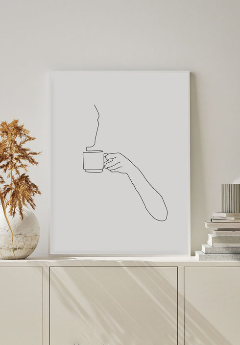woman drinking coffee poster