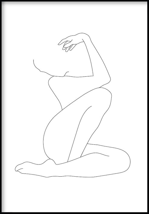 woman pose line art poster