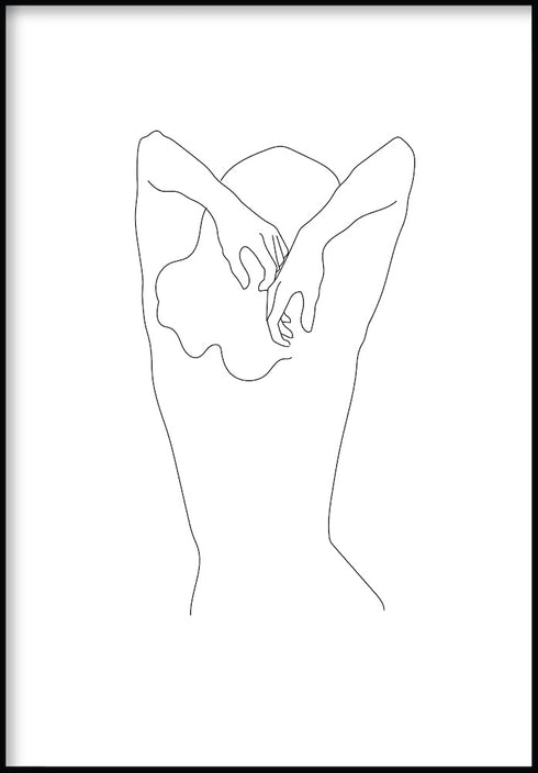woman shoulders line art poster