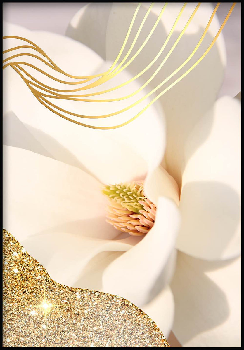 Golden Magnolia Real Gold Poster - GlamPosters.com