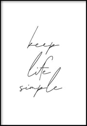 Keep Life Simple Poster - GlamPosters.com